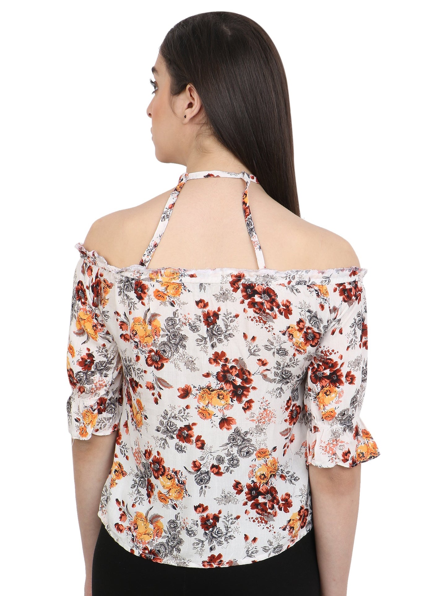 White Printed Top
