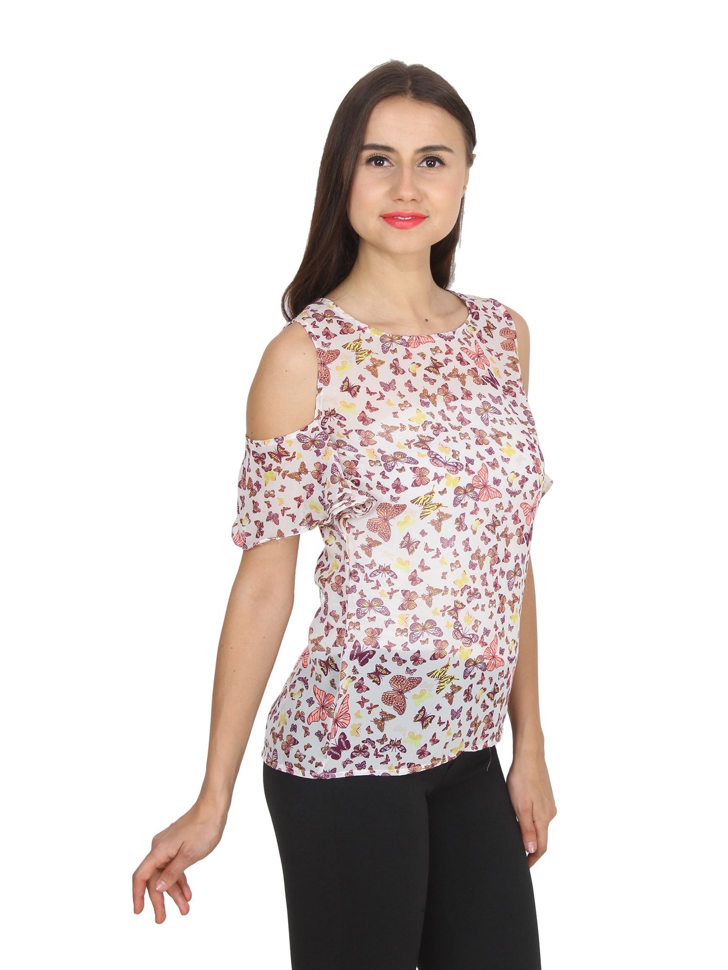 White Printed Top