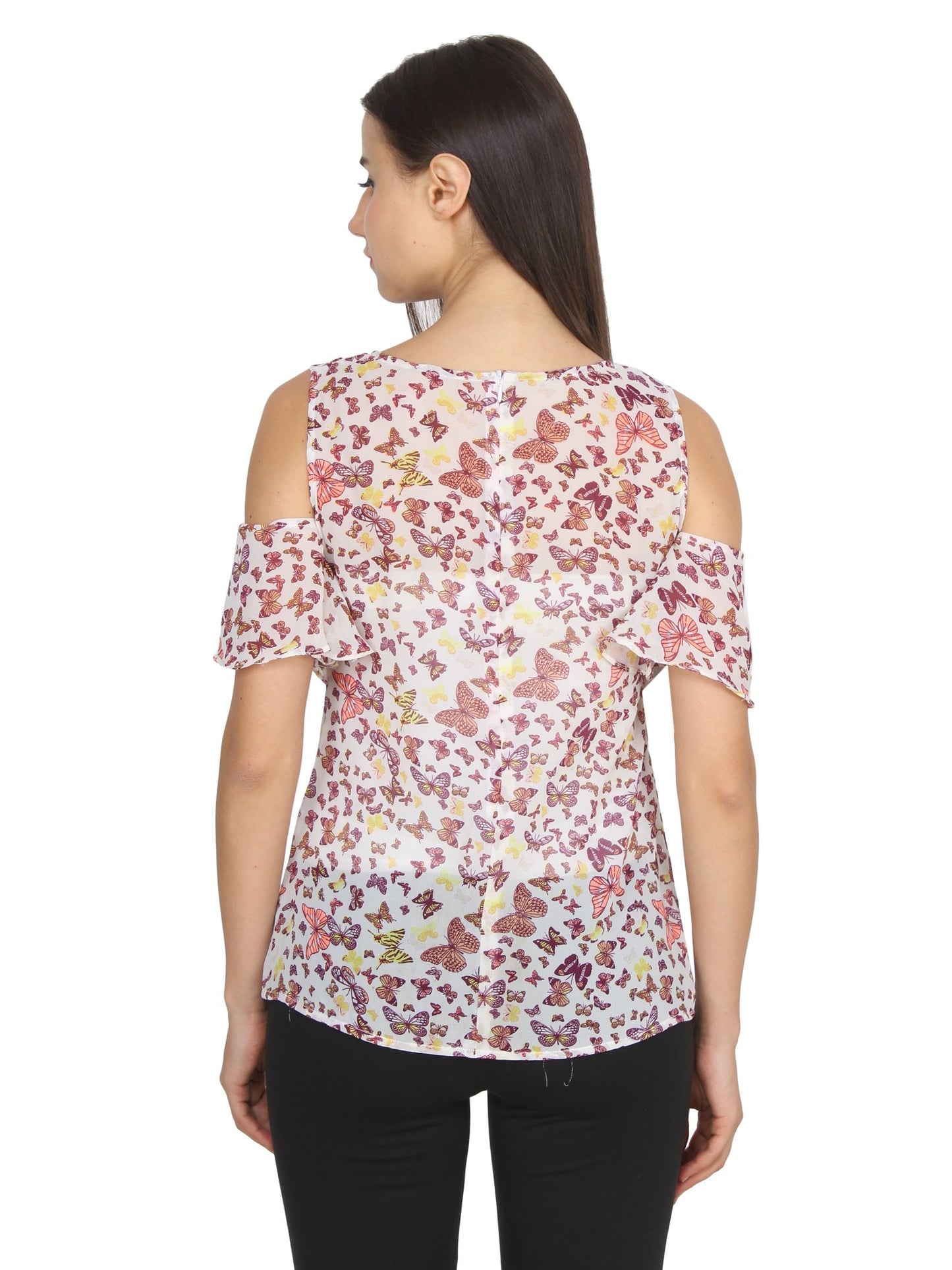 White Printed Top