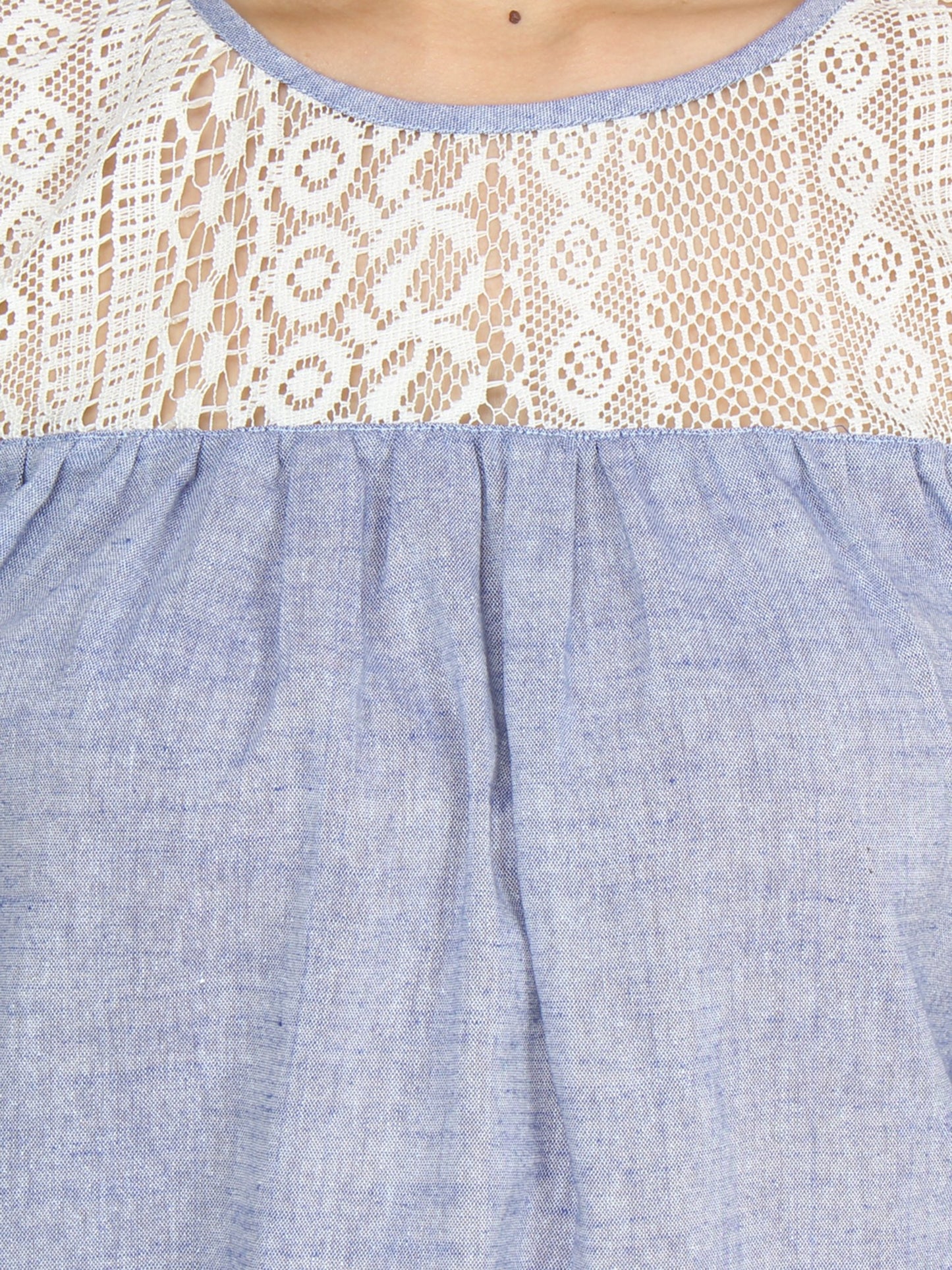 Blue Solid Top