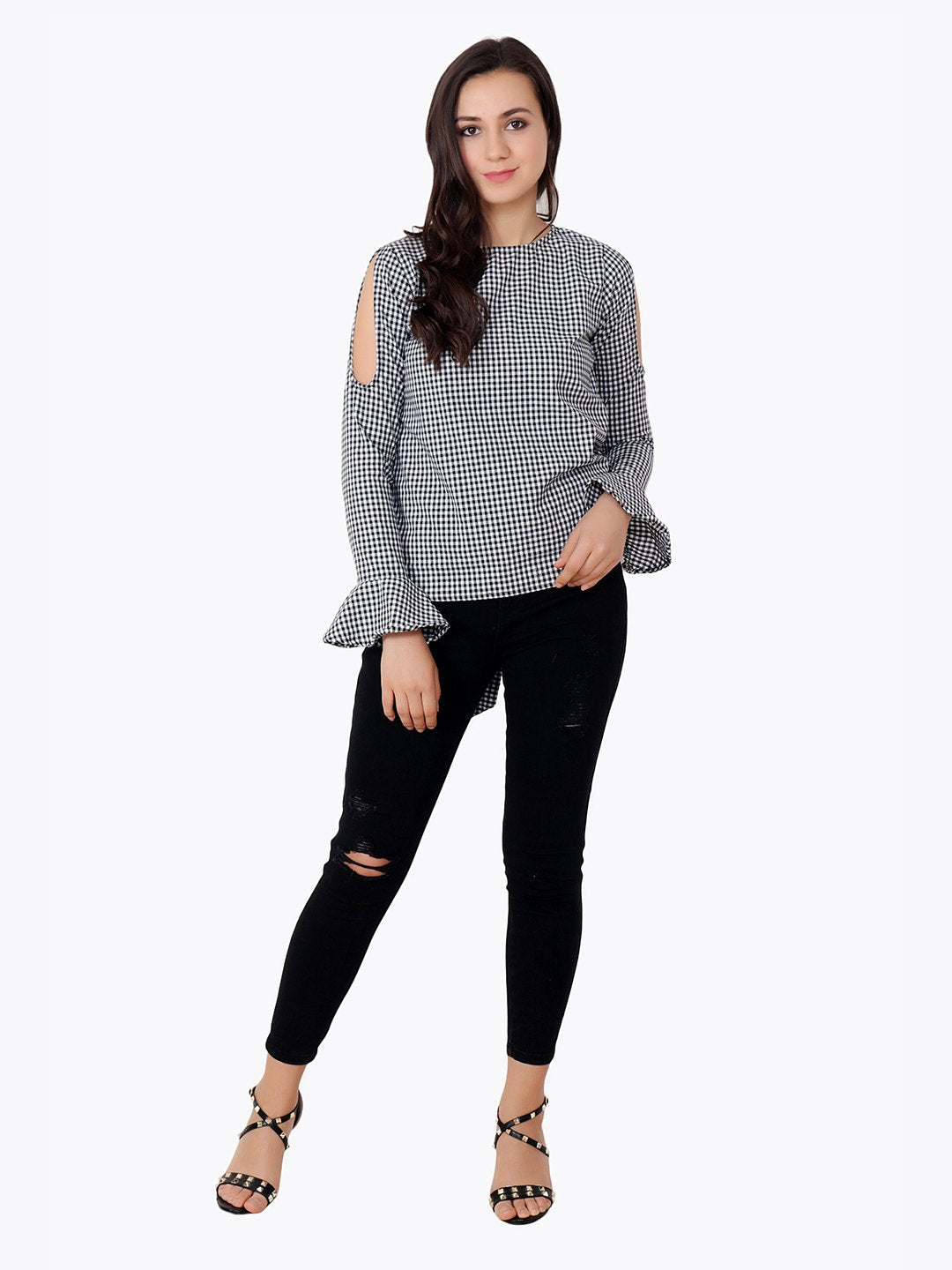 Black Checkered Top