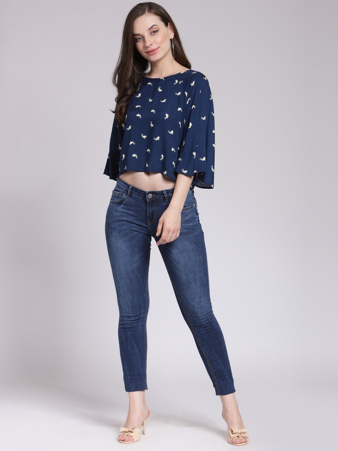 Navy Printed Top