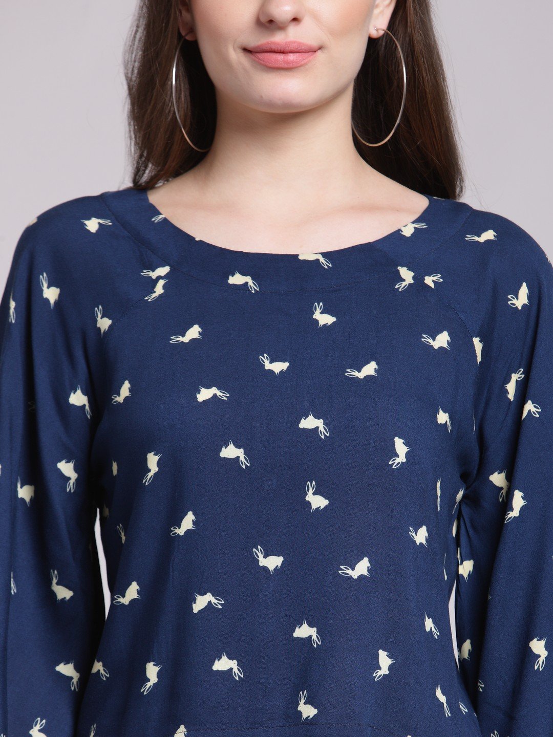 Navy Printed Top