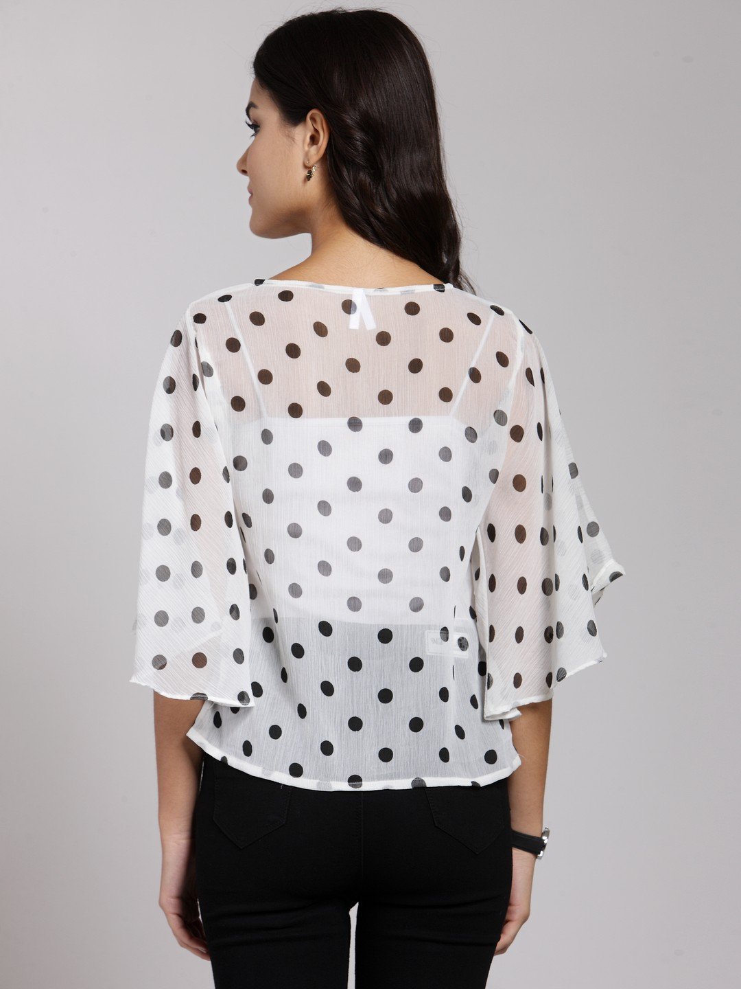 White Polka Dot Top