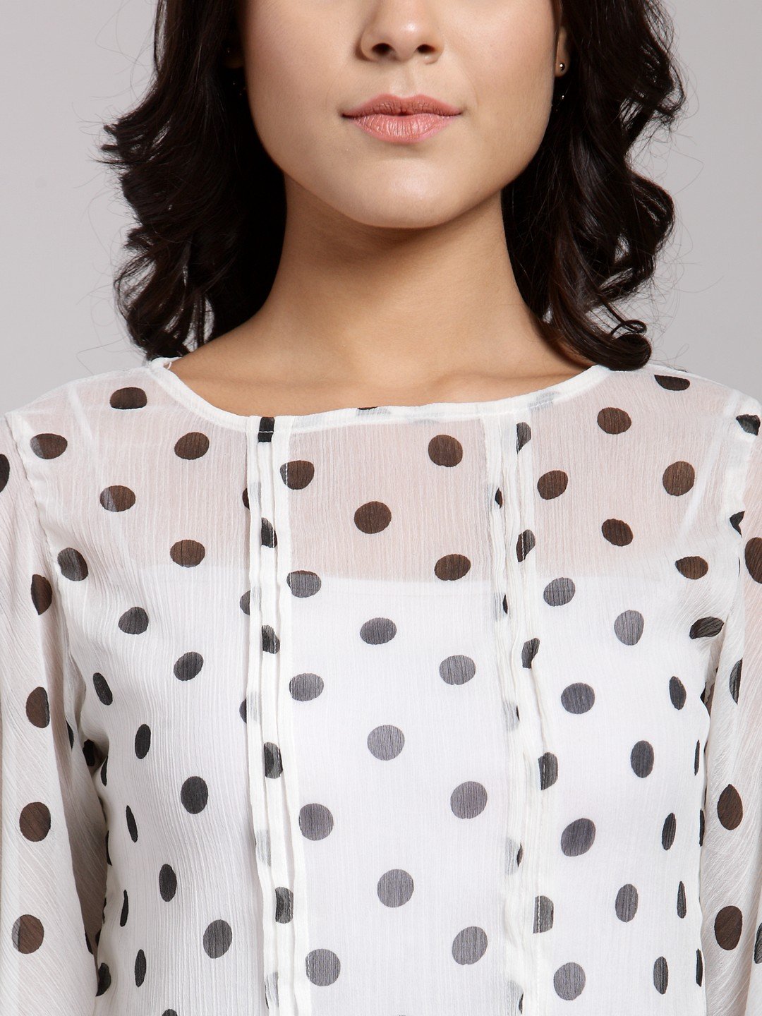 White Polka Dot Top