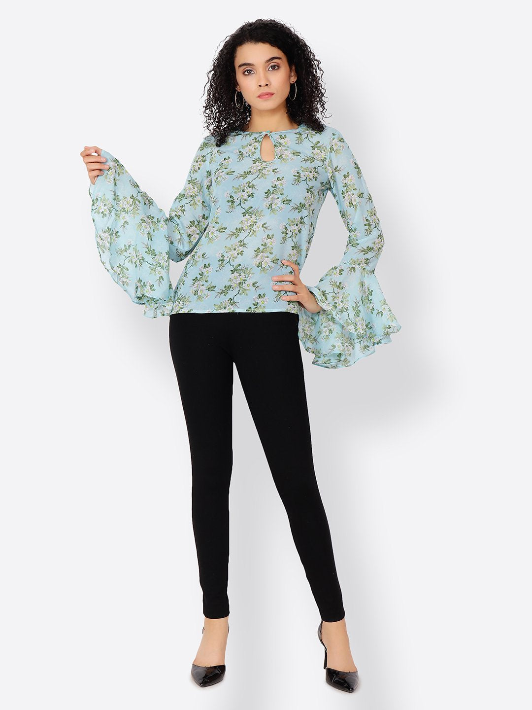 Cation Blue Printed Top