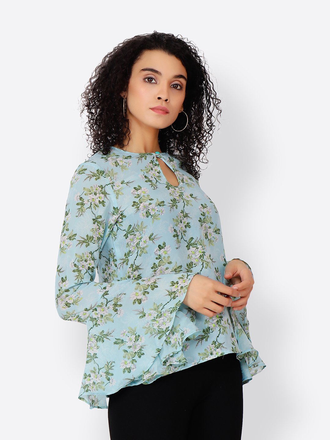 Cation Blue Printed Top