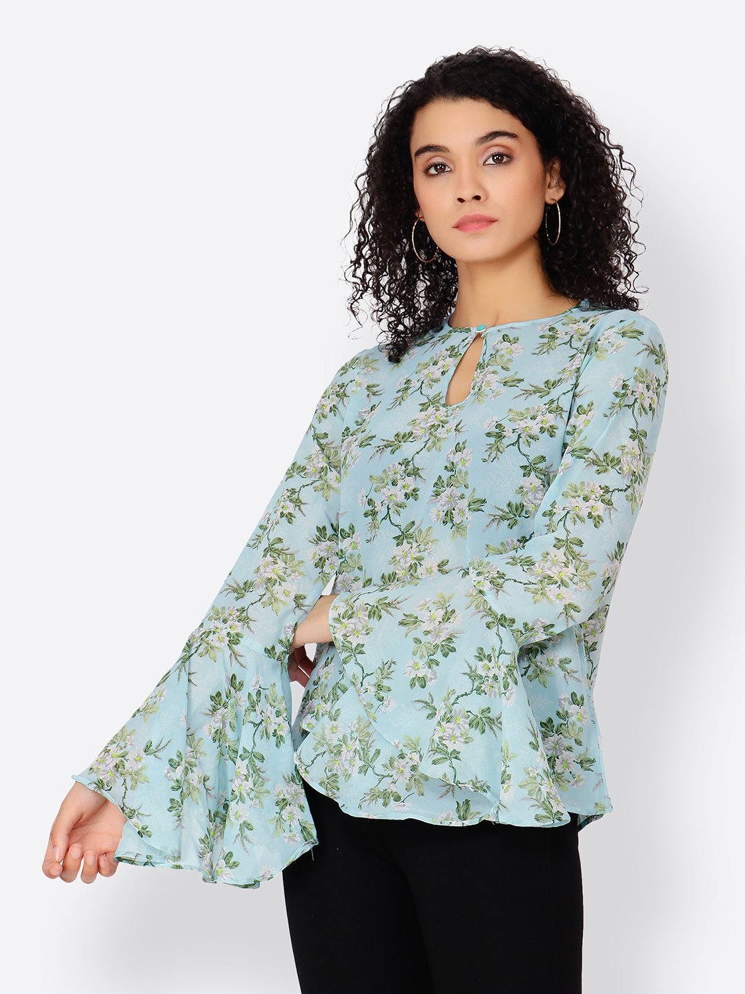 Cation Blue Printed Top