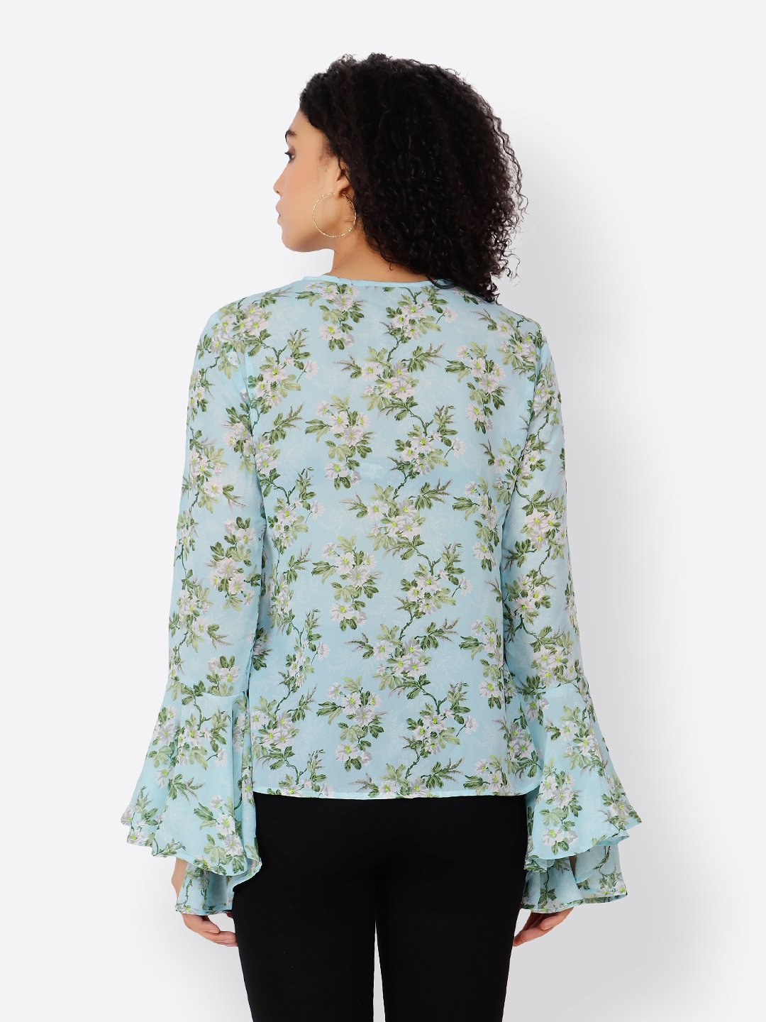 Cation Blue Printed Top