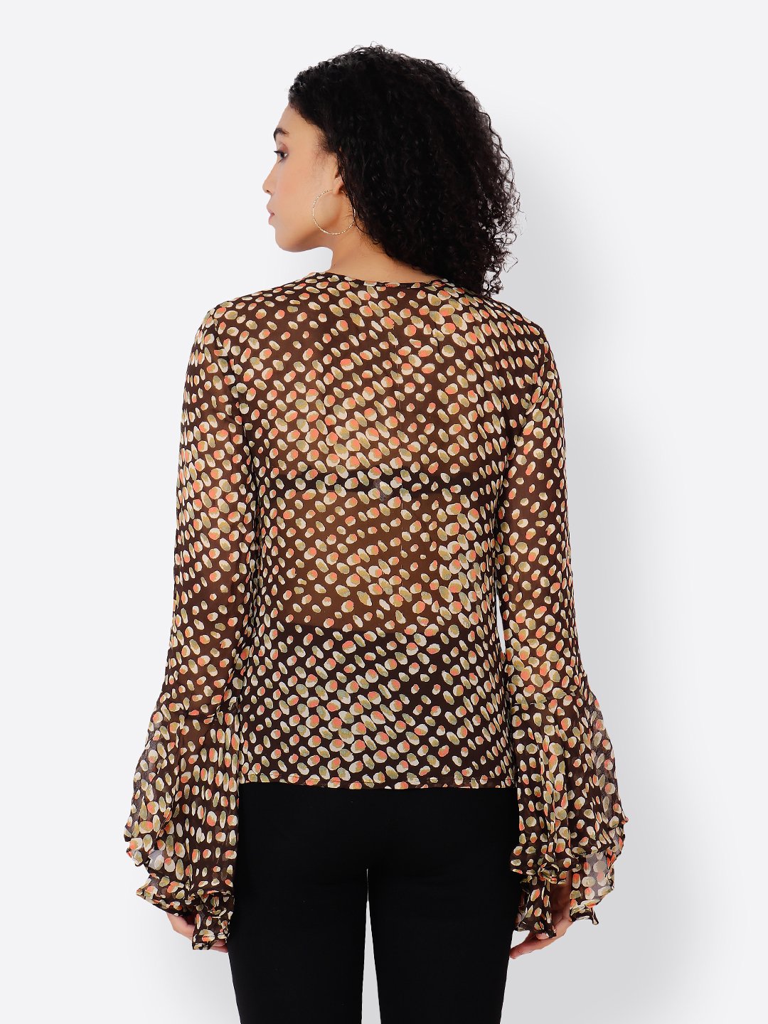 Cation Brown Printed Top