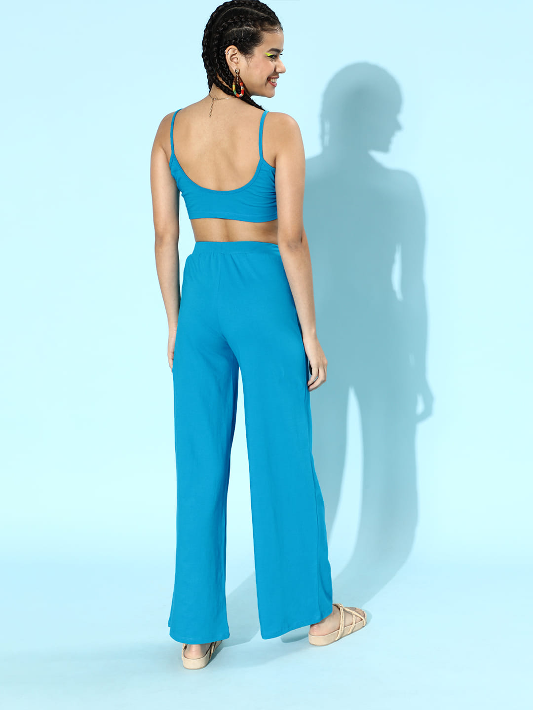 SCORPIUS Blue Strap Top and pants Coord Set