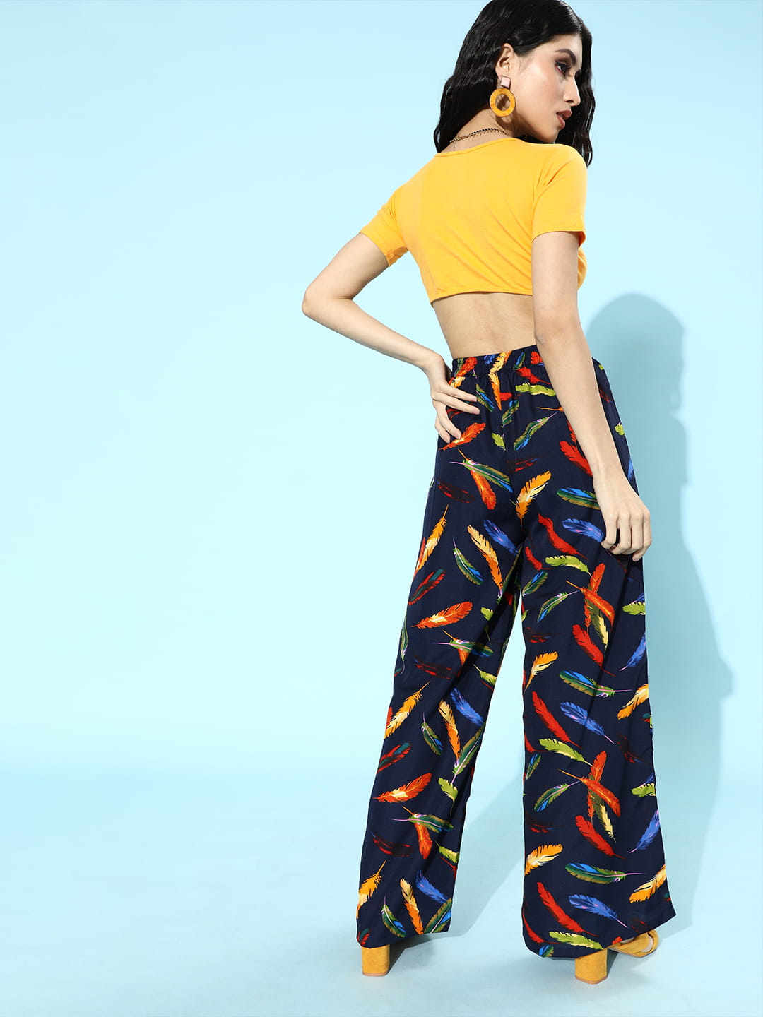 SCORPIUS Navy Printed pants with Croptop