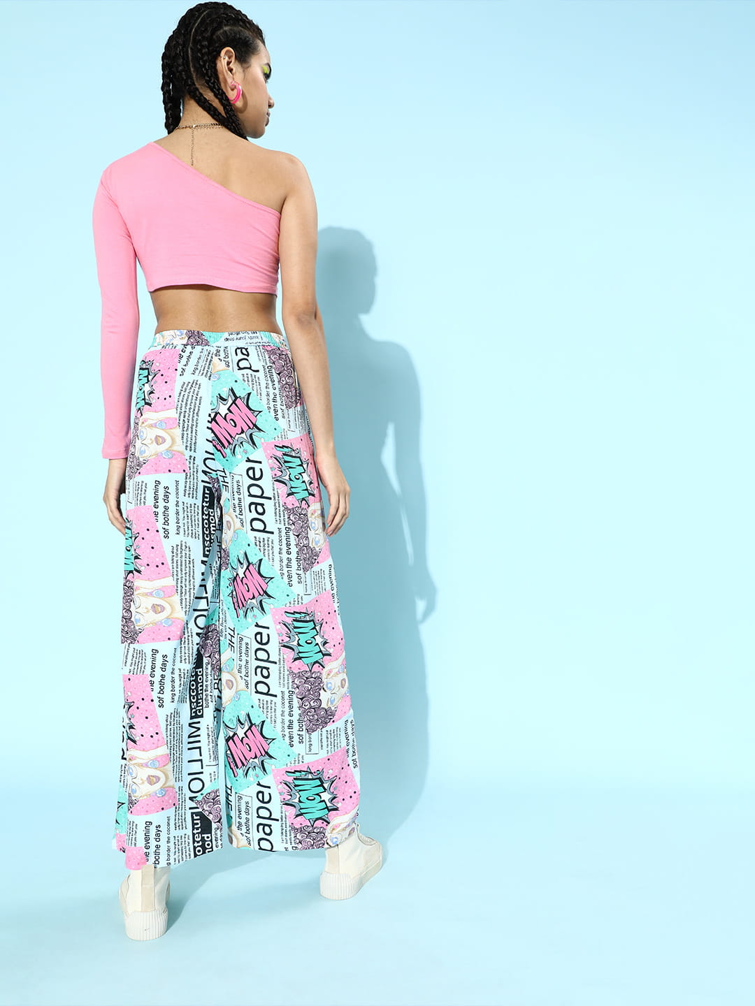 SCORPIUS Pink Printed pants with Croptop