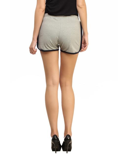Grey Solid Shorts