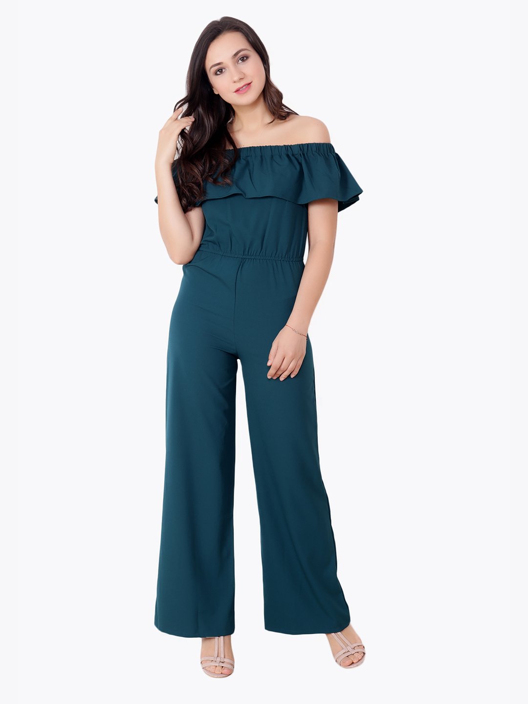 Green Solid Jumpsuit