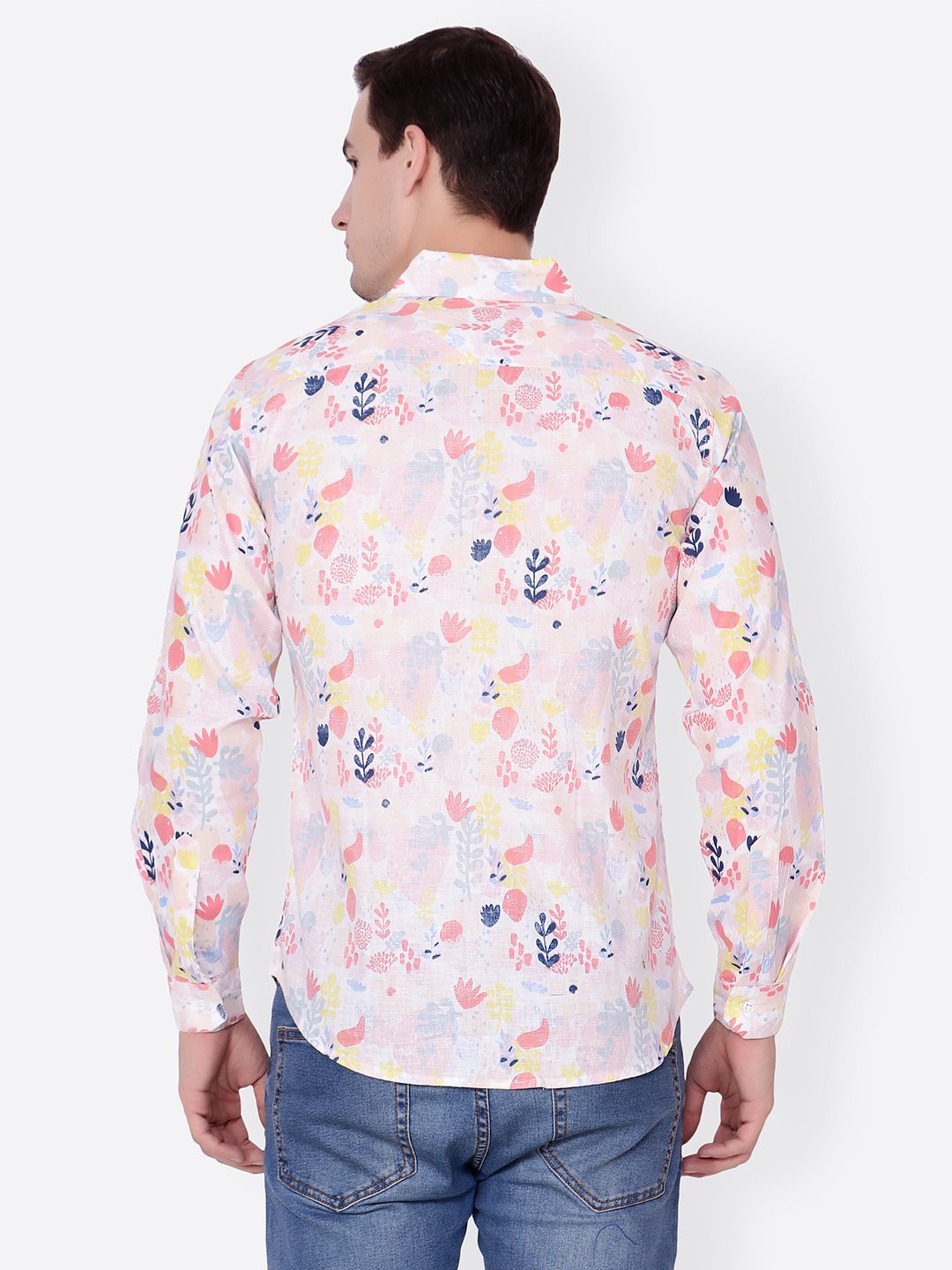 Cation Men White Printed Shirt
