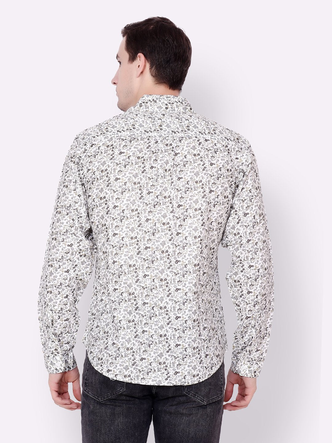 Cation Men White Printed Shirt