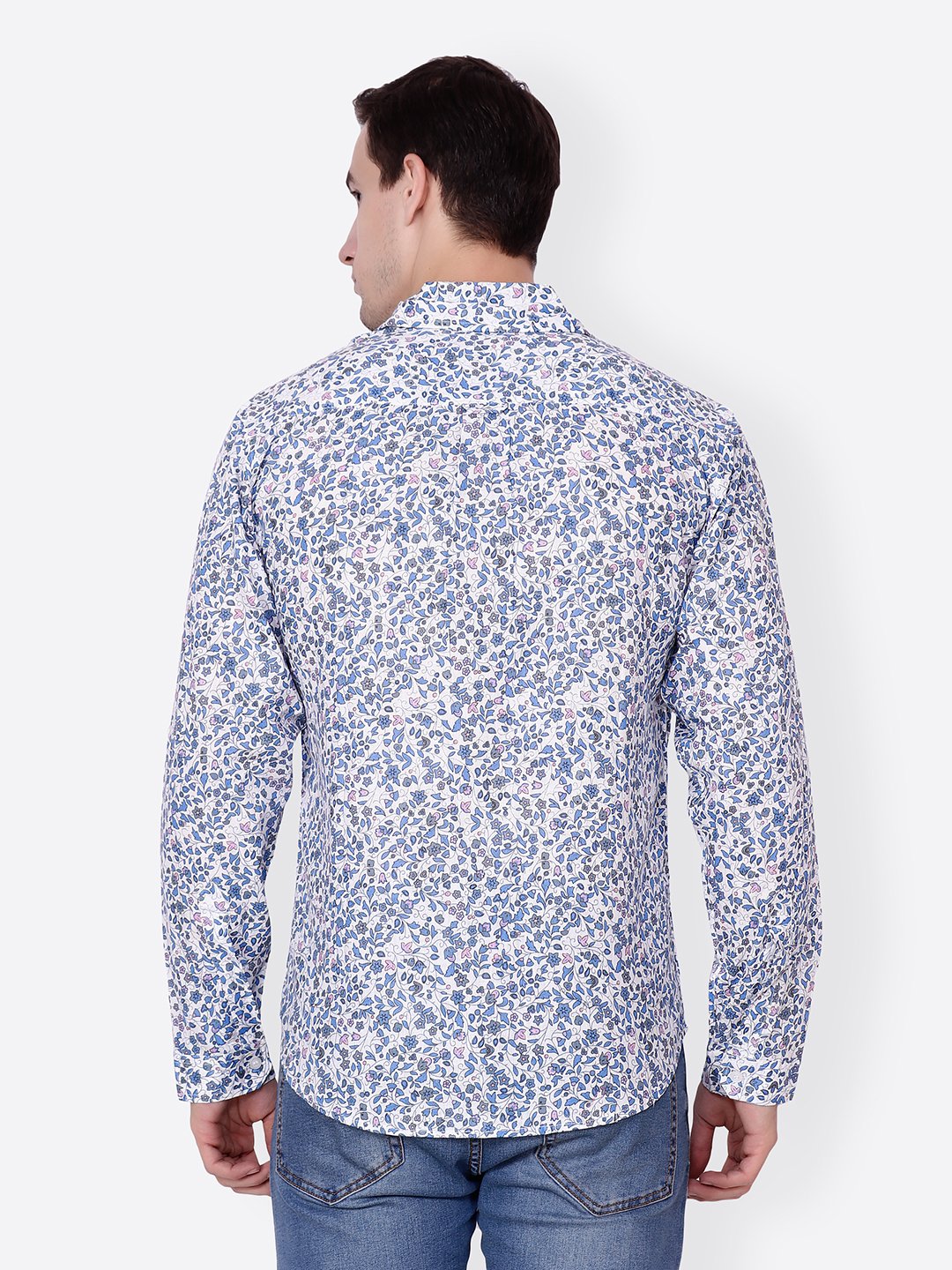 Cation Men White Printed Shirt