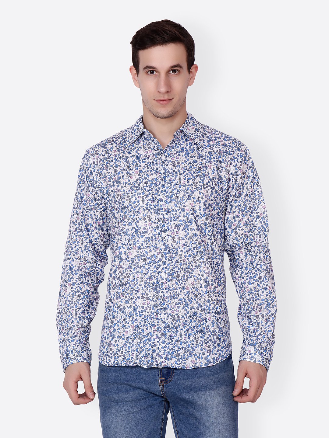 Cation Men White Printed Shirt