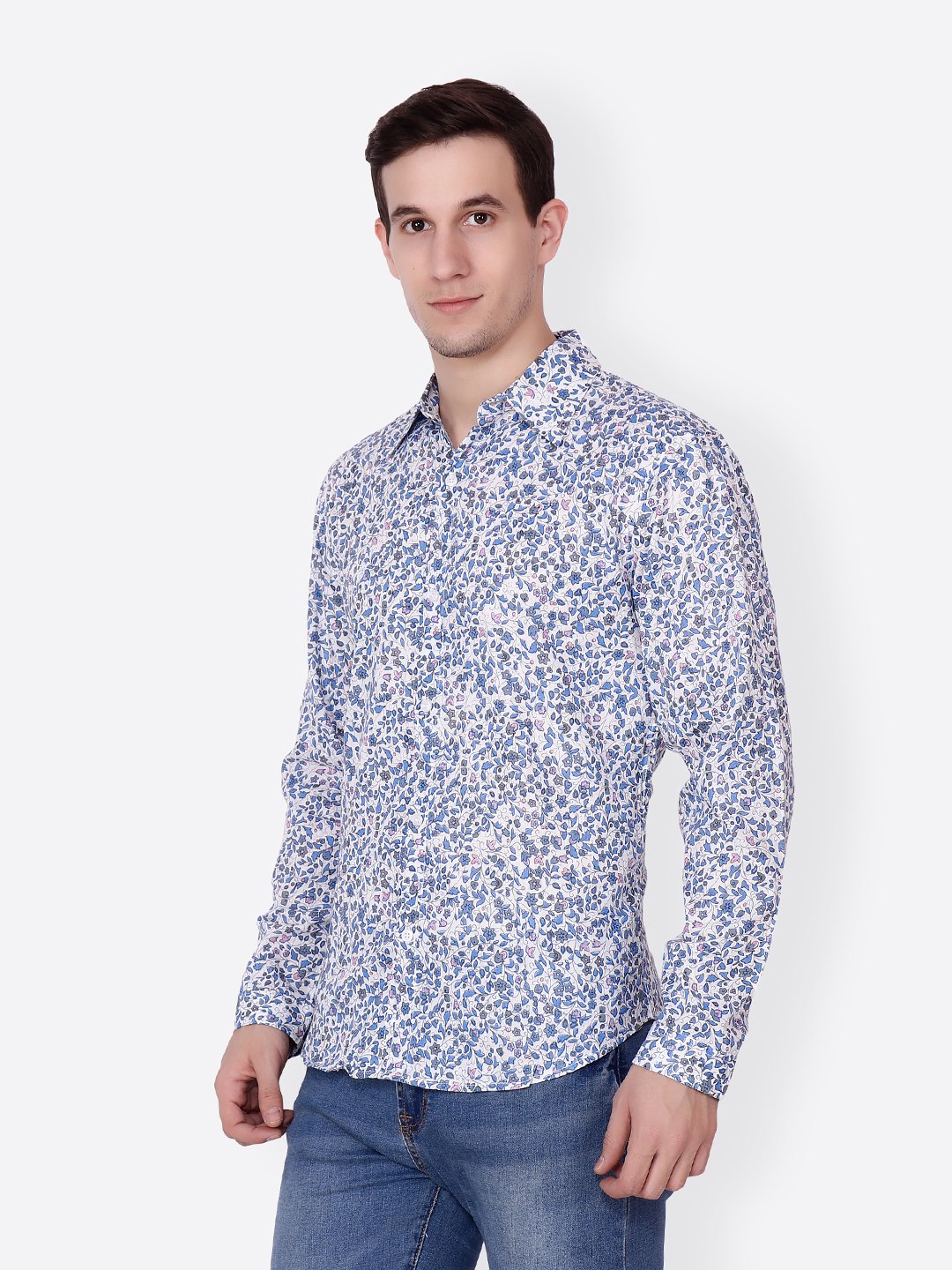 Cation Men White Printed Shirt