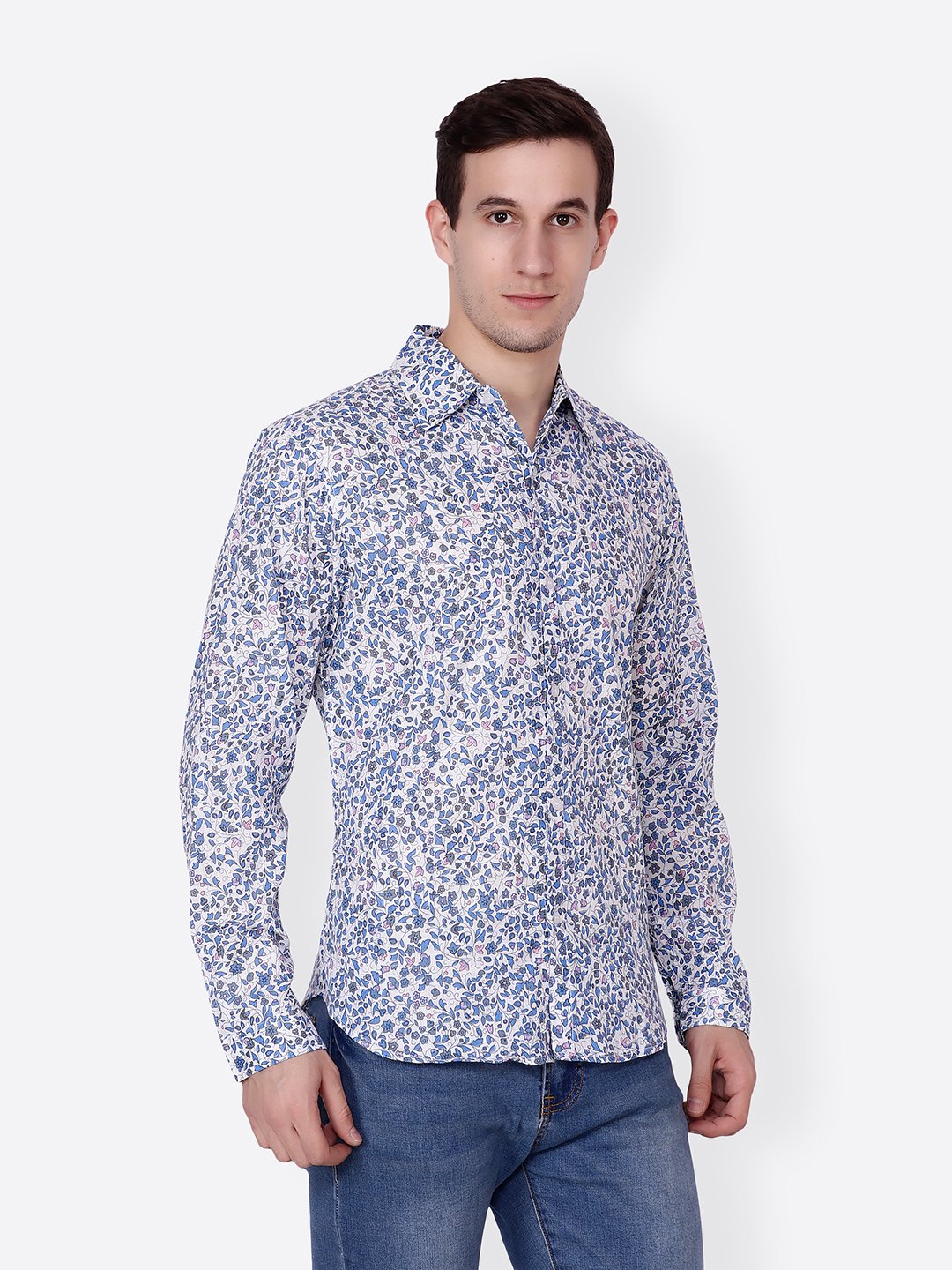 Cation Men White Printed Shirt