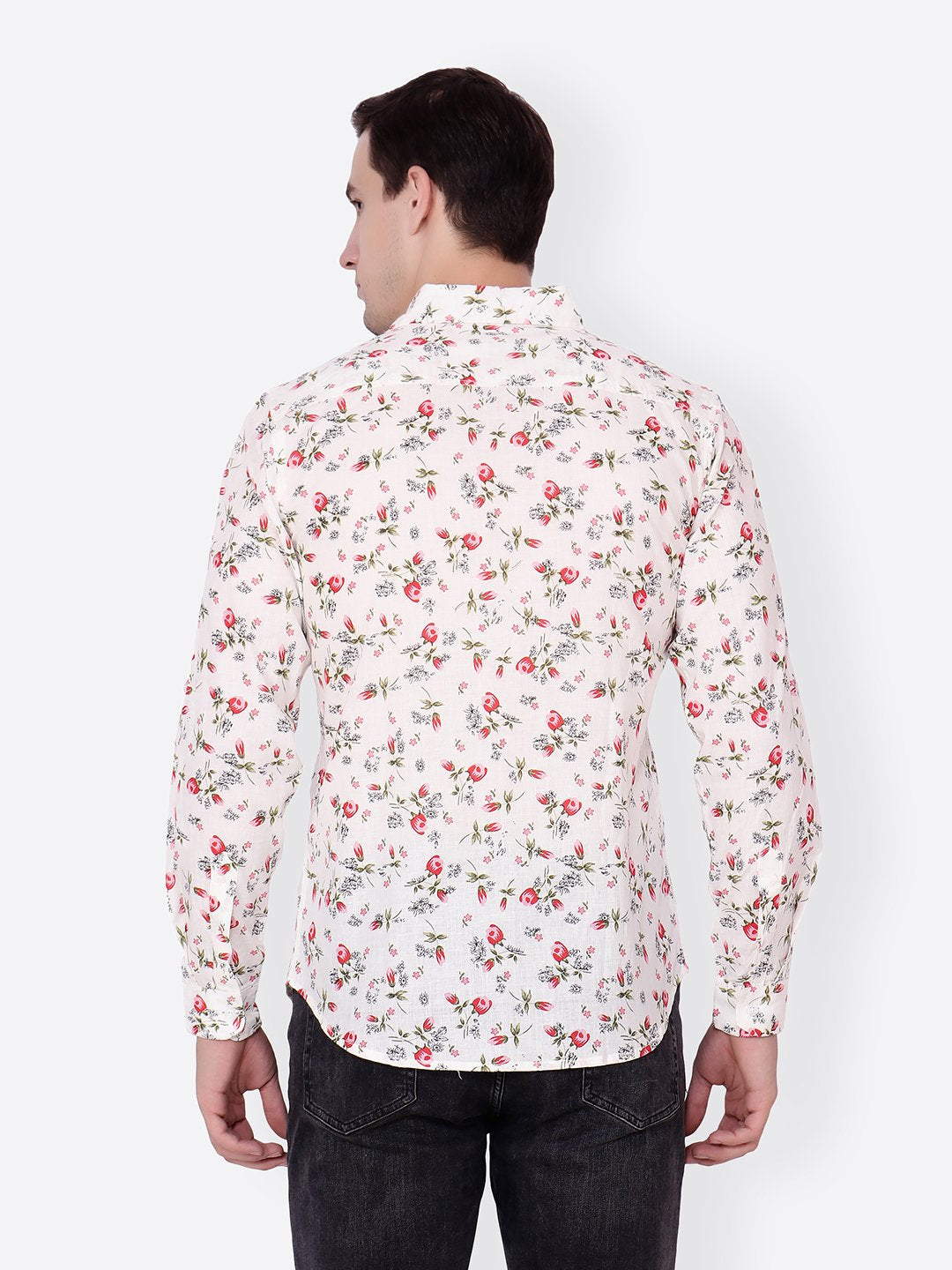 Cation Men White Printed Shirt