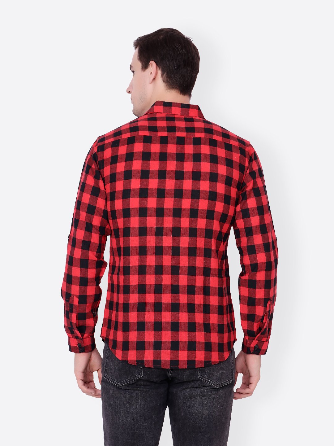 Cation Men Red Checkered Shirt