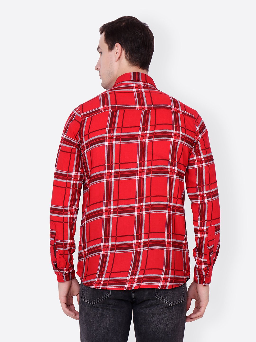 Cation Men Red Checkered Shirt