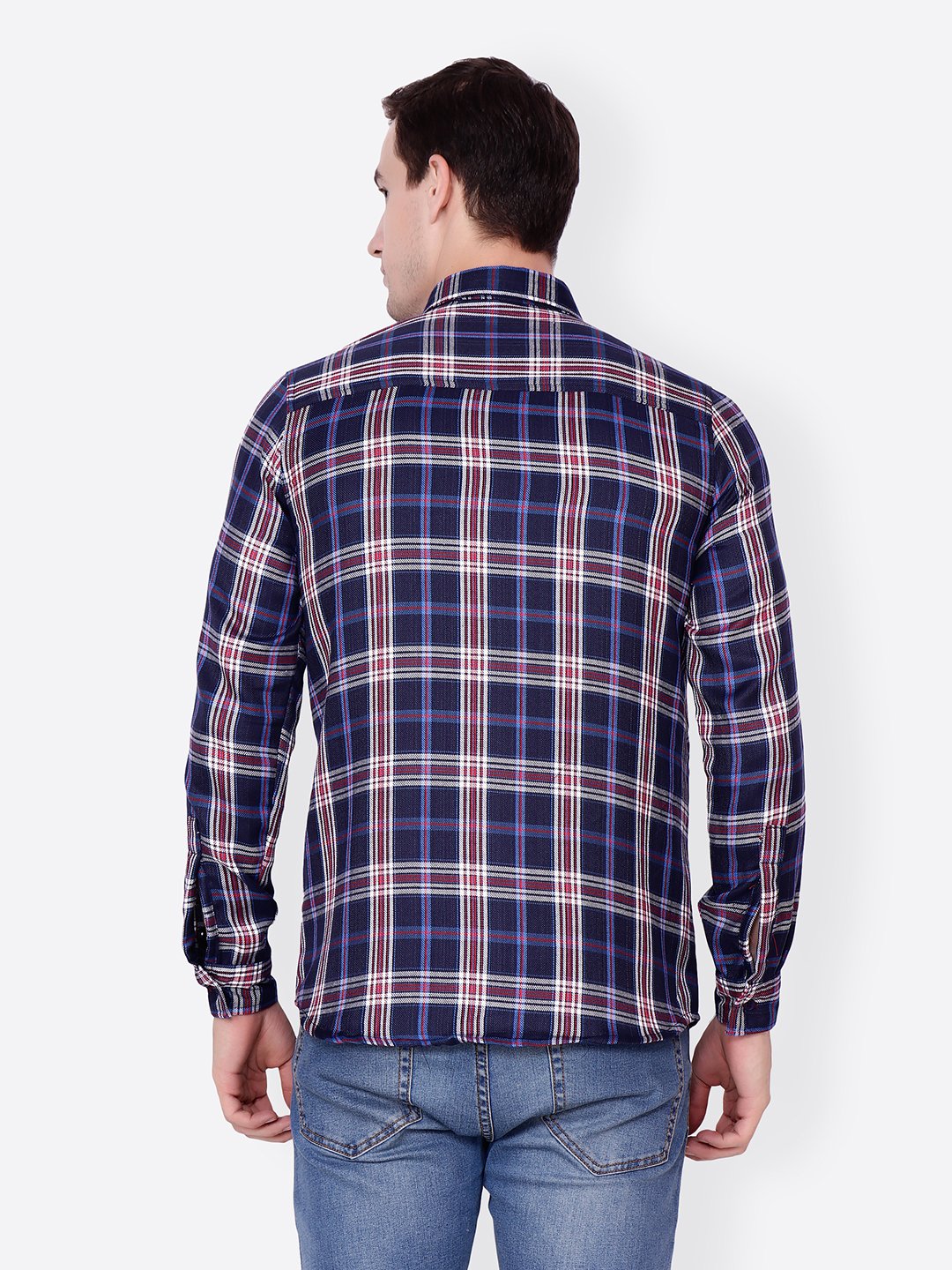 Cation Men blue checkered Shirt