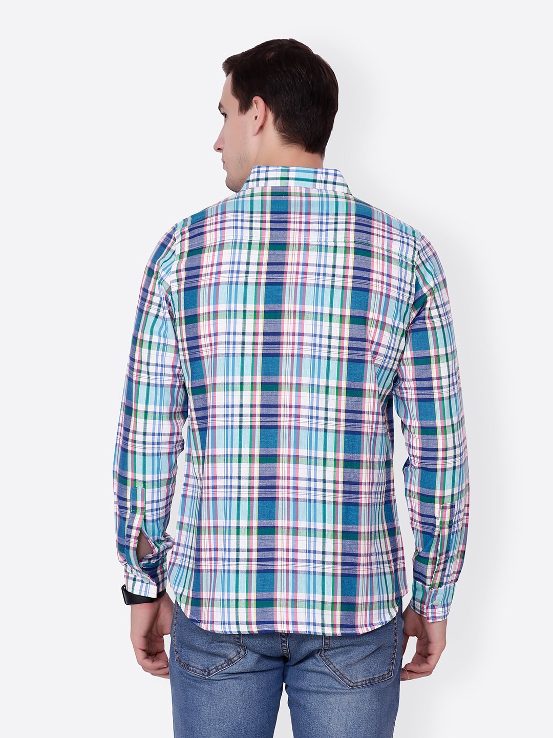 Cation Men blue checkered Shirt