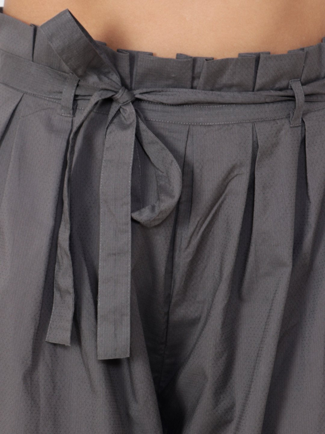 Grey Solid Trousers