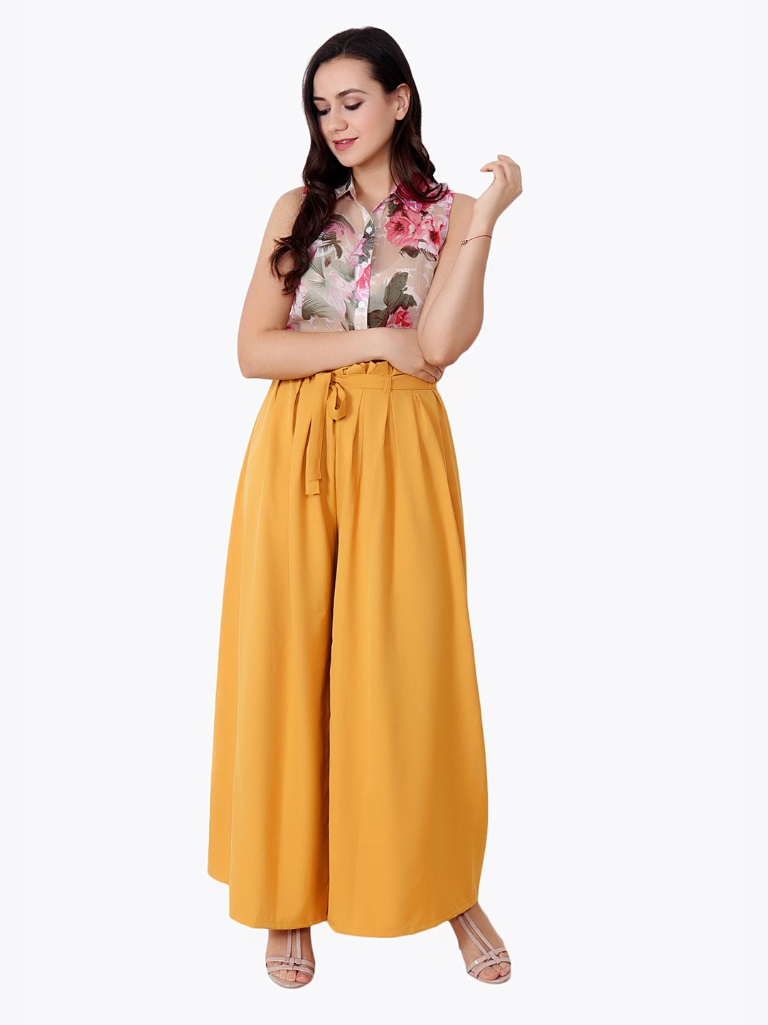 Yellow Solid Palazo
