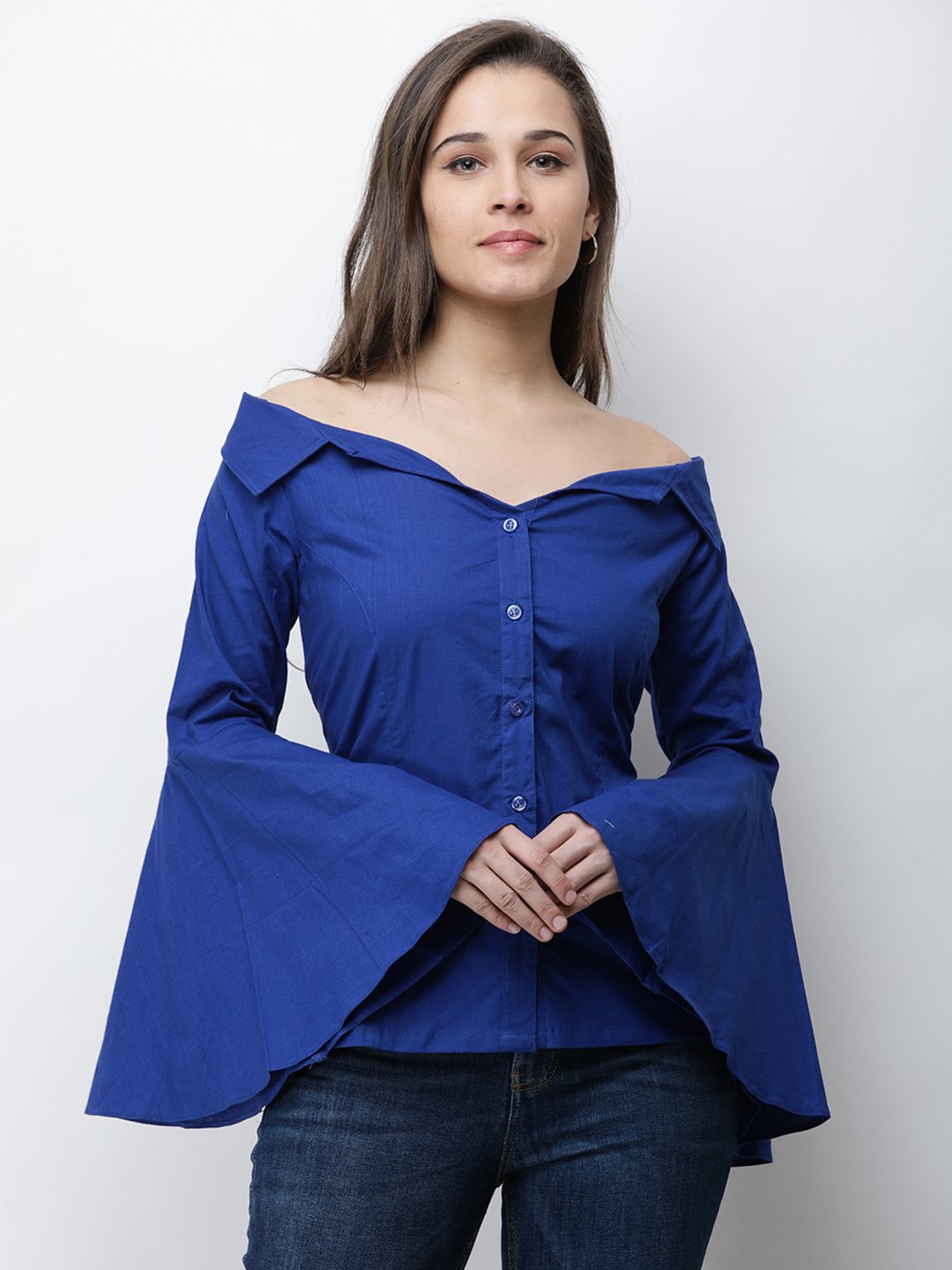 Cation Blue Solid Shirt
