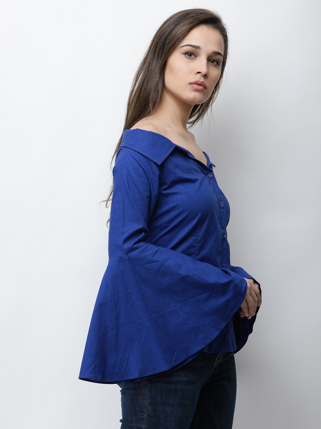 Cation Blue Solid Shirt