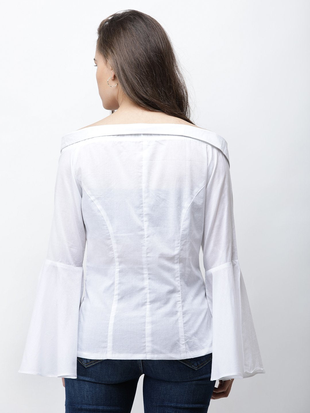 Cation White Solid Shirt