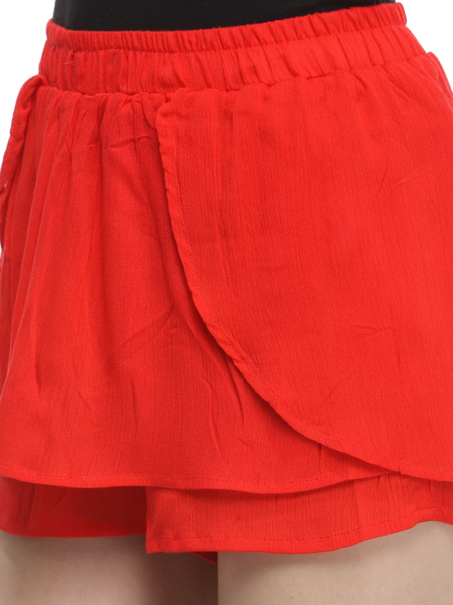 Red Solid Shorts