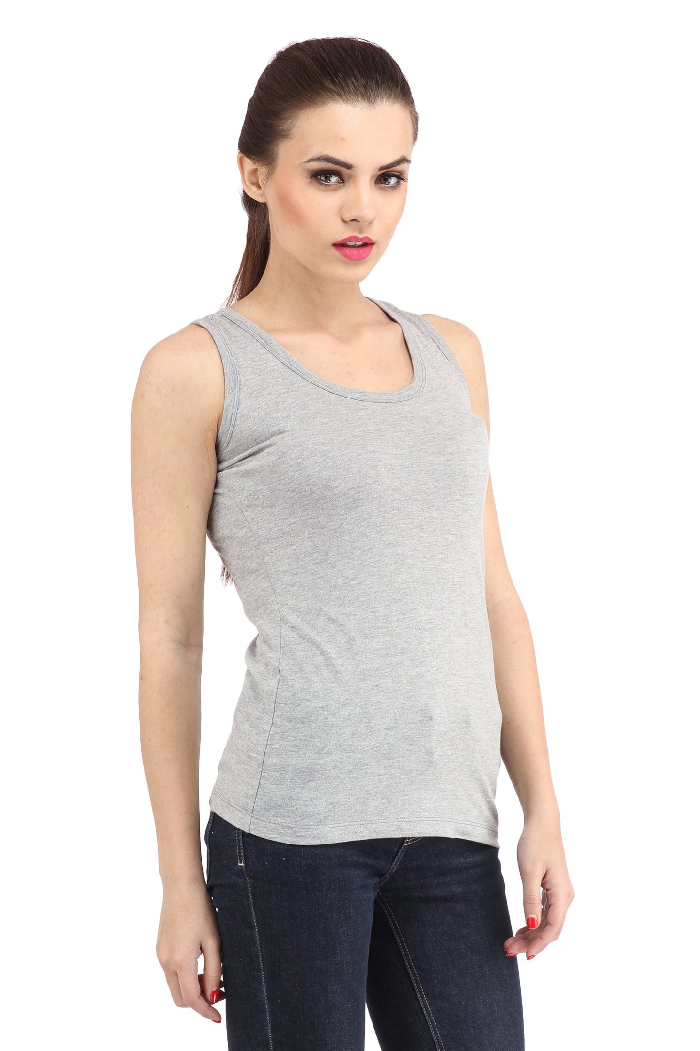 Sleeveless Grey Top