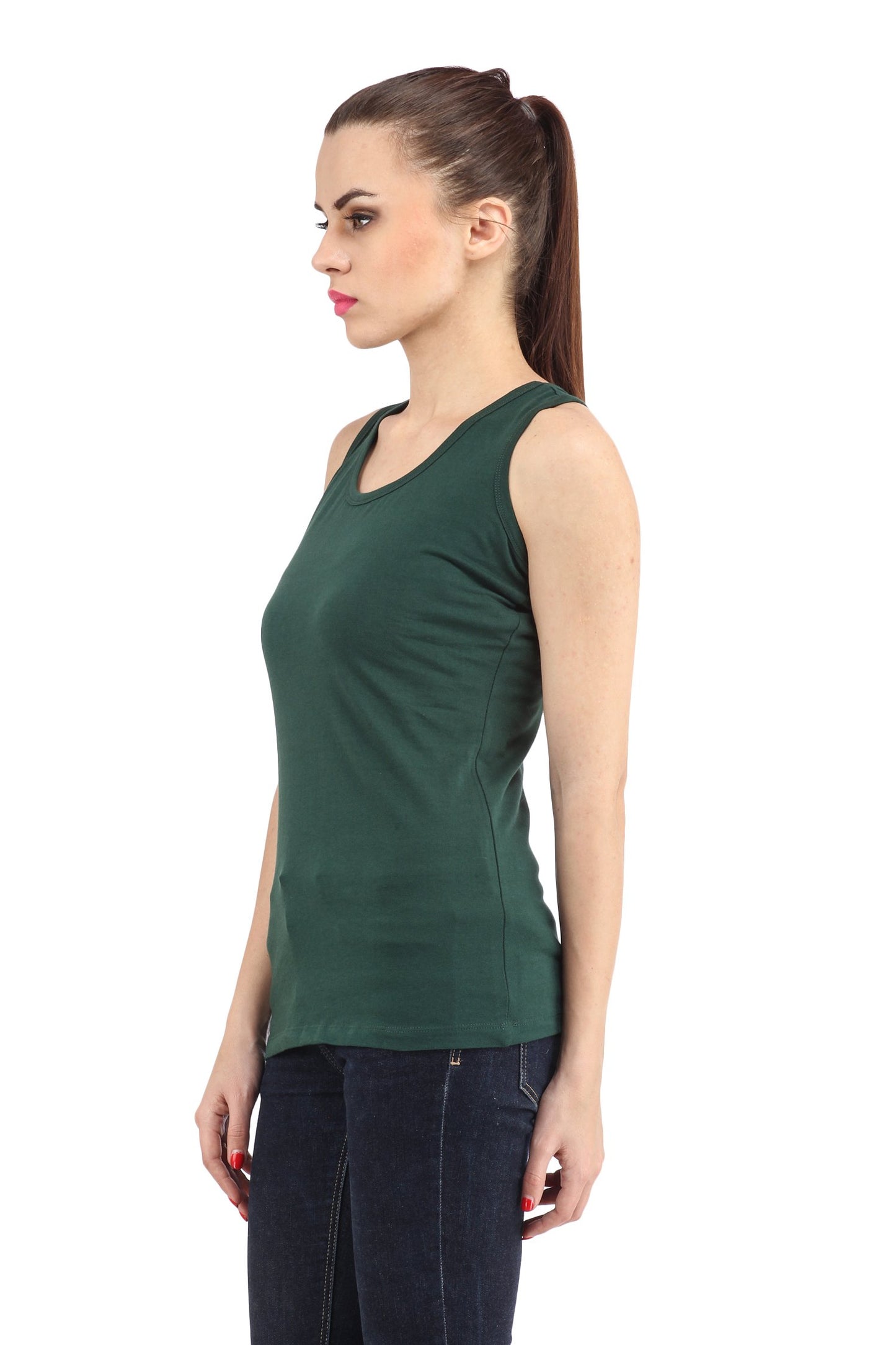 Sleeveless Dark Green Top