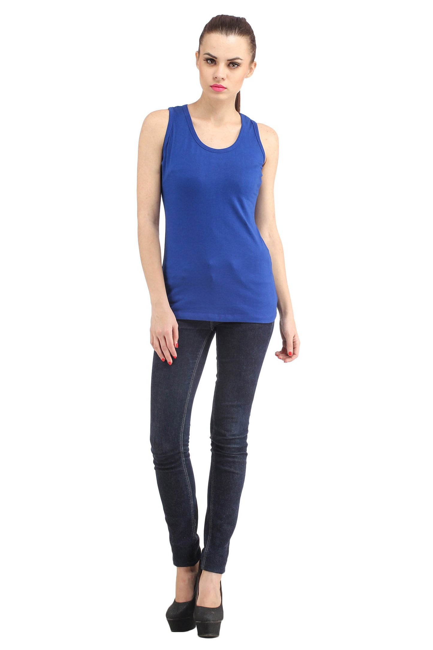 Sleeveless Dark Blue Top