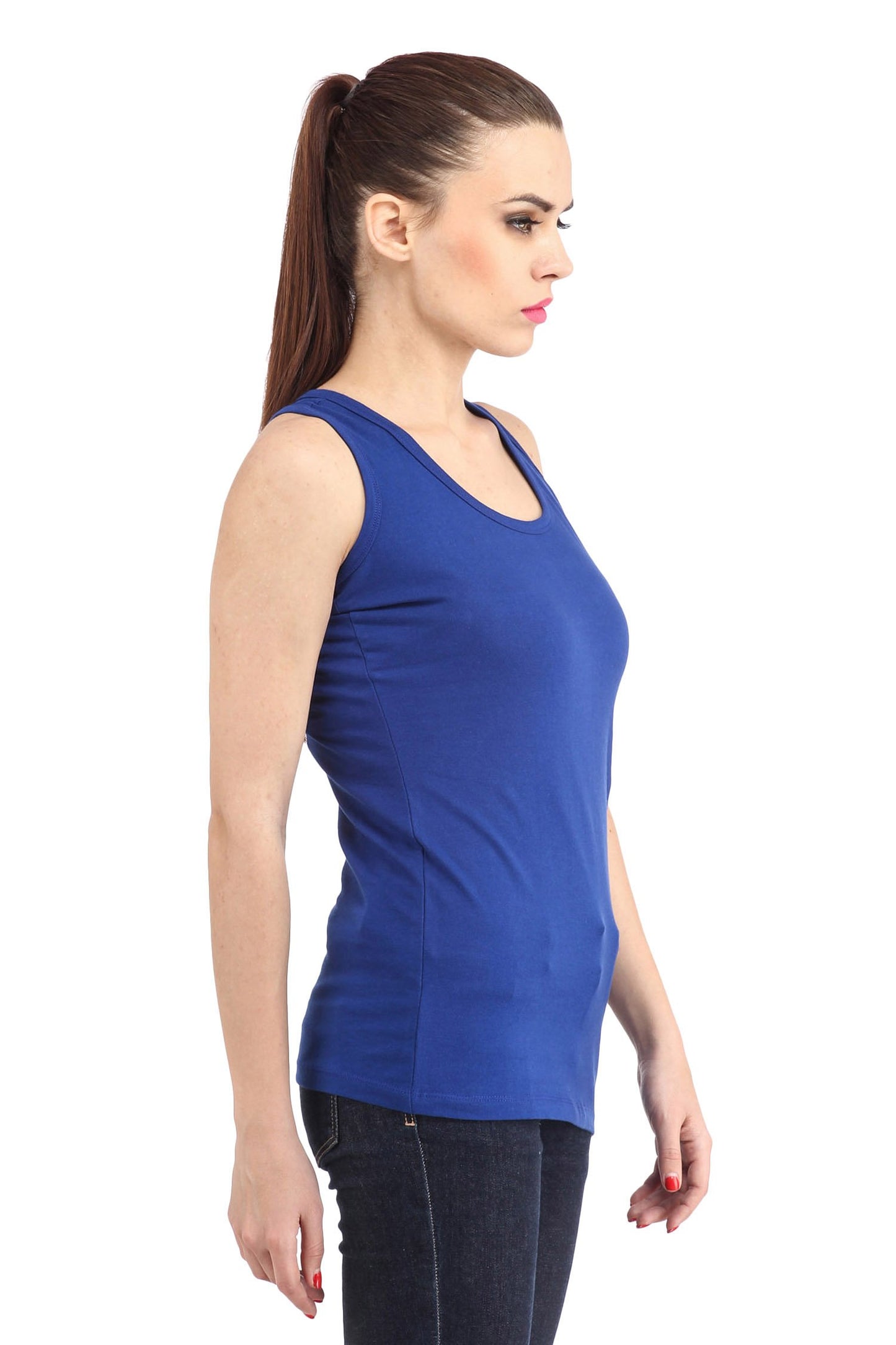 Sleeveless Dark Blue Top