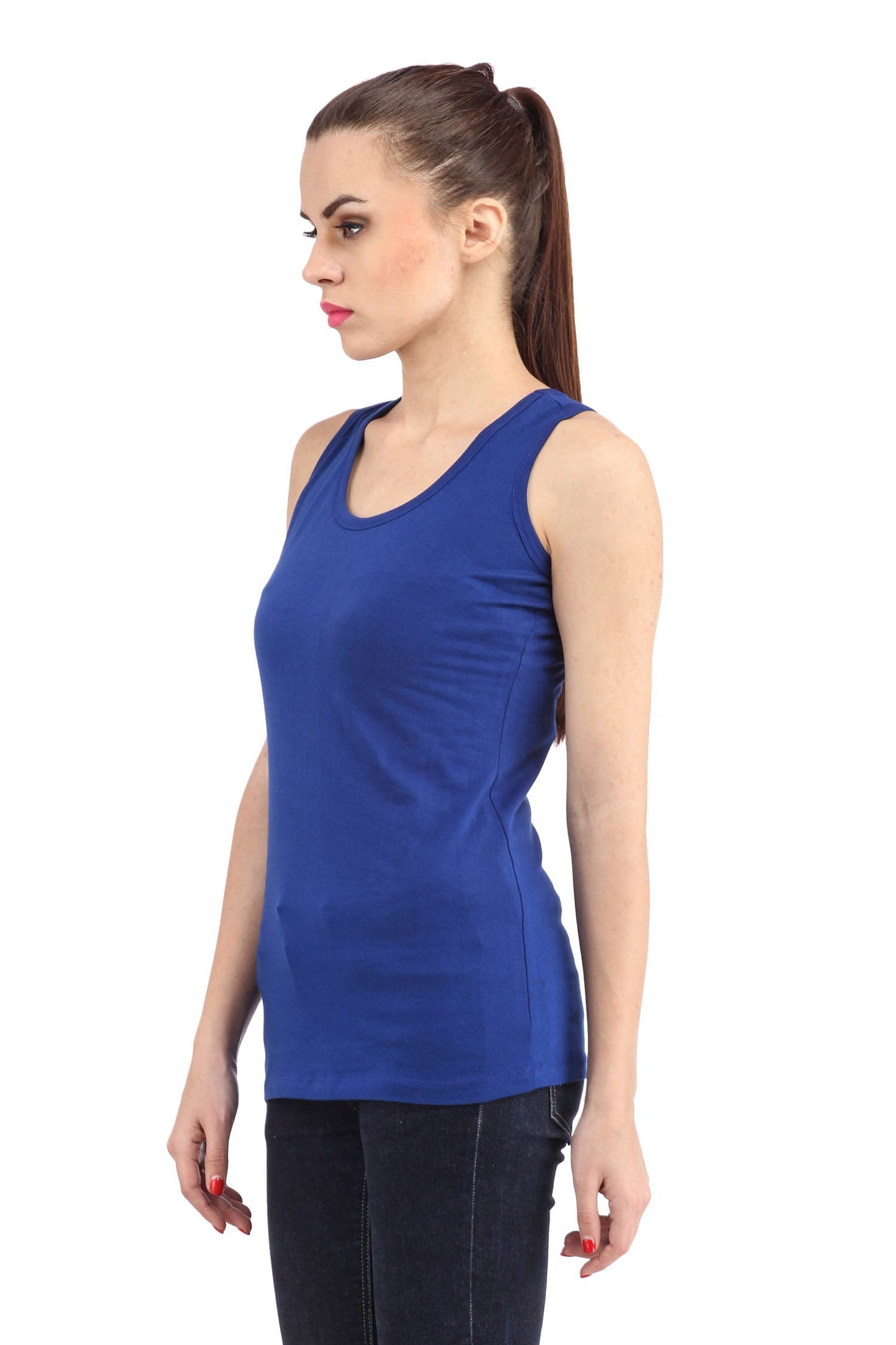 Sleeveless Dark Blue Top