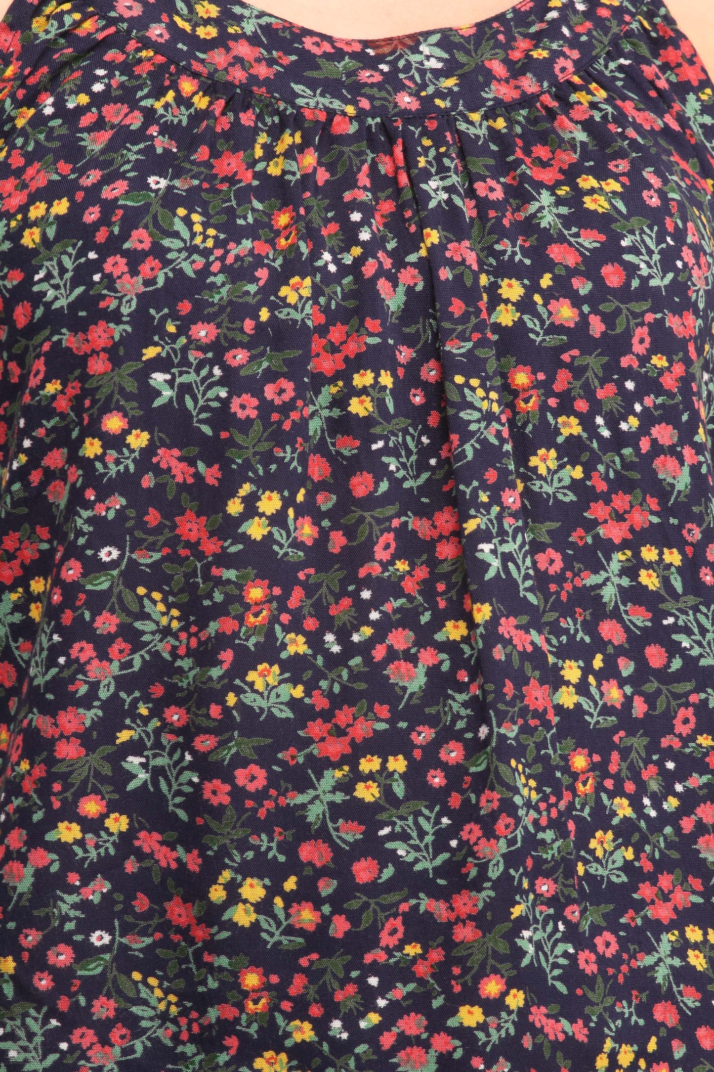 Cation Navy Blue Printed Top