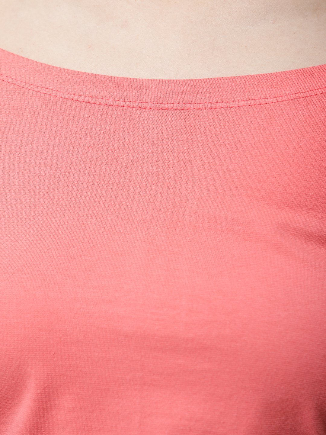 Coral solid crop top