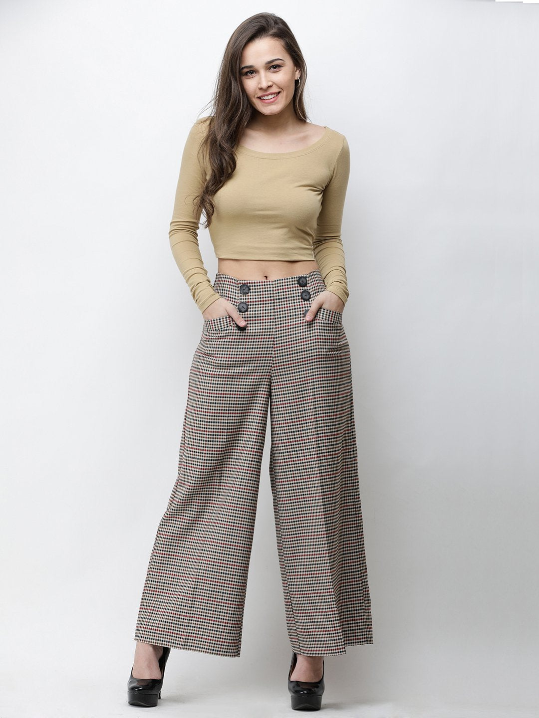 Golden solid crop top