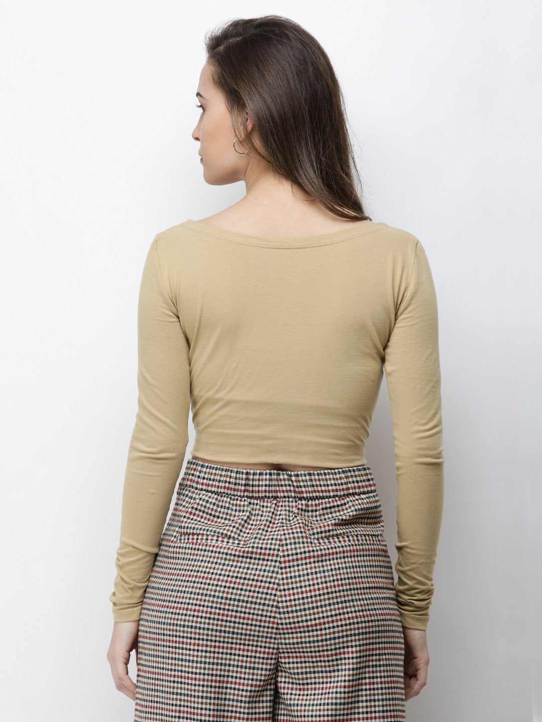 Golden solid crop top