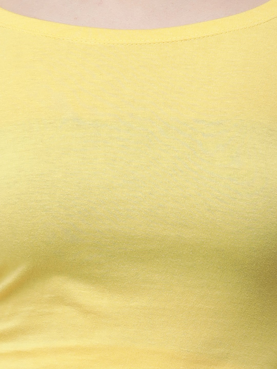 Yellow solid crop top