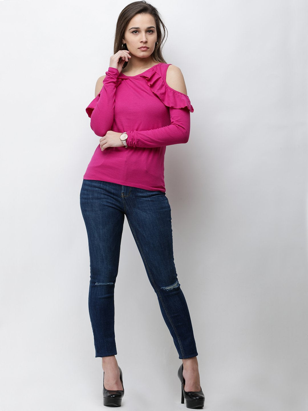 Magenta Solid Top