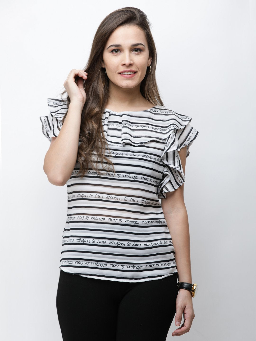White Printed Top