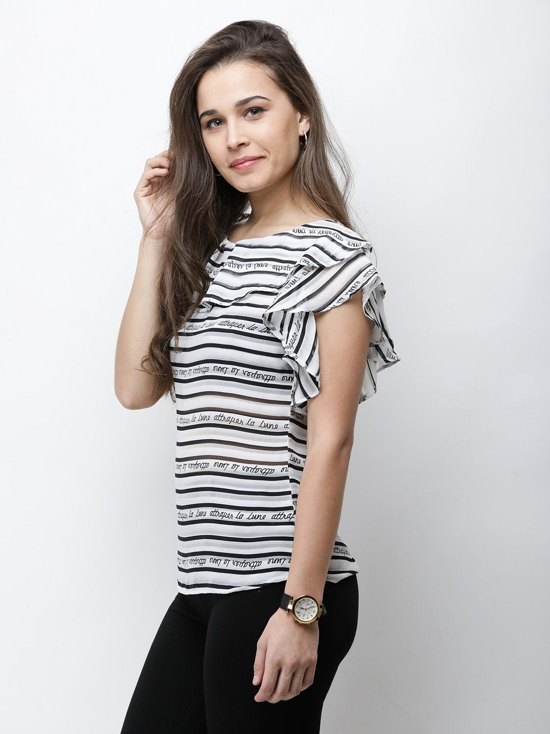 White Printed Top