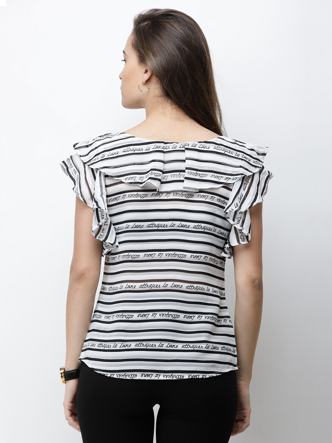 White Printed Top